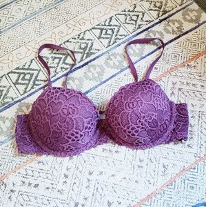 Aerie Purple Lace Push Up Bra